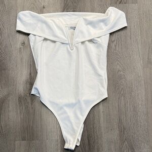 Fashion Nova White Off-Shoulder Bodysuit